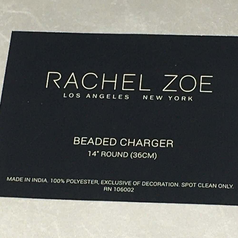 Rachel Zoe Beaded Pumpkin Placemat Centerpiece Leaf Vines Blue Gold Fall Decor - Picture 12 of 12